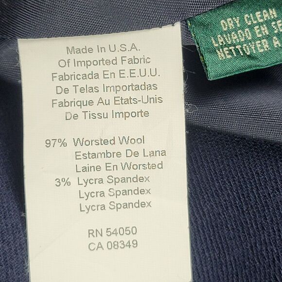 Lauren Ralph Lauren Size 12 Blue Double Breasted Cropped Blazer Nautical Peacoat - Picture 6 of 9